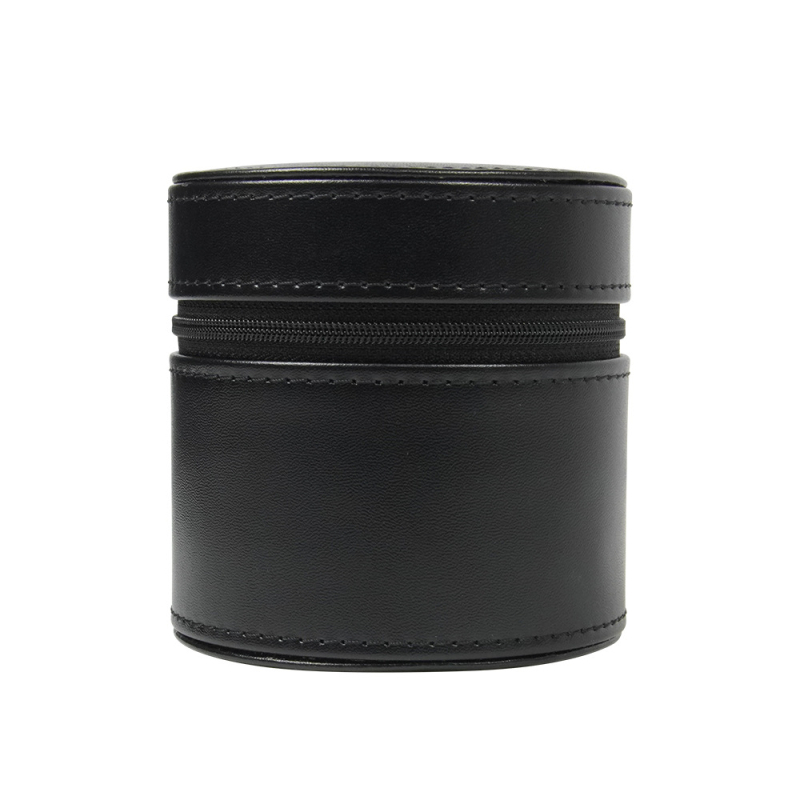 PU kožna okrugla kutija za pohranu satova, zip zatvarač, ispis logotipa, prilagodljiva