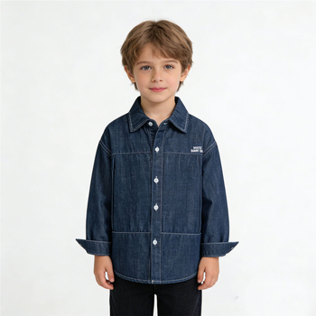 Cămașă pentru băieți, bumbac, stil coreean, mânecă lungă, guler Turn-Down, pentru vârsta 8+