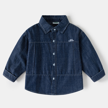 Cămașă pentru băieți, bumbac, stil coreean, mânecă lungă, guler Turn-Down, pentru vârsta 8+