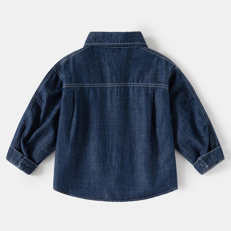 Cămașă pentru băieți, bumbac, stil coreean, mânecă lungă, guler Turn-Down, pentru vârsta 8+