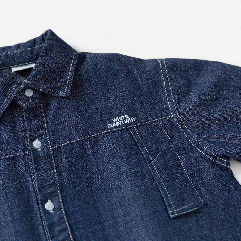 Cămașă pentru băieți, bumbac, stil coreean, mânecă lungă, guler Turn-Down, pentru vârsta 8+