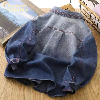 Muška denim košulja jakna za dječake, dugi rukav, srednja do velike veličine, moderan proljetno-jesenski stil