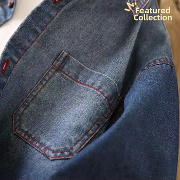 Muška denim košulja jakna za dječake, dugi rukav, srednja do velike veličine, moderan proljetno-jesenski stil