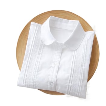 Детска риза за момичета с дълги ръкави от модал, стояща яка, абстрактен принт, за деца над 8 години