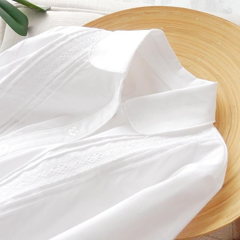 Детска риза за момичета с дълги ръкави от модал, стояща яка, абстрактен принт, за деца над 8 години