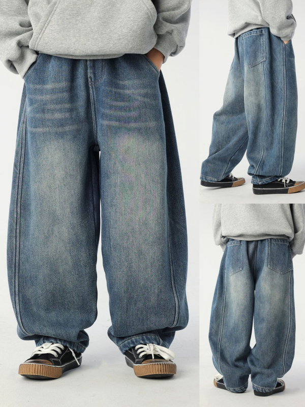 Dječje traper hlače s flekso podstavom, zimske, srednji pojas s elastičnim remenom, 90% pamuka, Siro twill denim