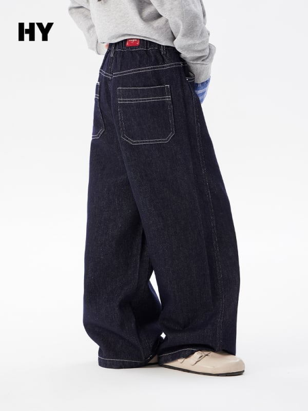 Dječje traperice u korejskom stilu, srednji pojas, 98% pamuk, 2% poliester, enzimsko pranje, jednobojne