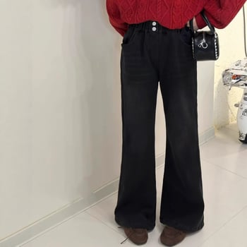 Pantaloni pentru copii în stil coreean, din bumbac, cu croială micro-flare, cu broderie de flori, pentru vârsta 3–8 ani, toamnă-iarnă