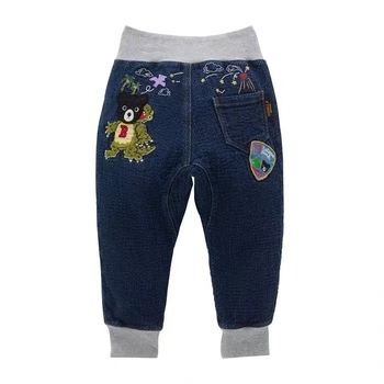 Dječje džins hlače jogger s motivom dinosaura i autom, 100% pamuk, unisex, za uzrast 3–8 godina, japanski stil
