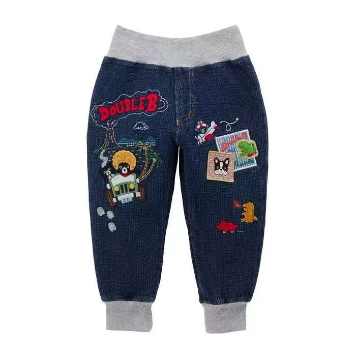 Dječje džins hlače jogger s motivom dinosaura i autom, 100% pamuk, unisex, za uzrast 3–8 godina, japanski stil