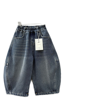 Dječje zimske traperice – opušteni ravni kroj, srednji pojas s elastičnom trakom, pamuk-denim, enzimsko pranje