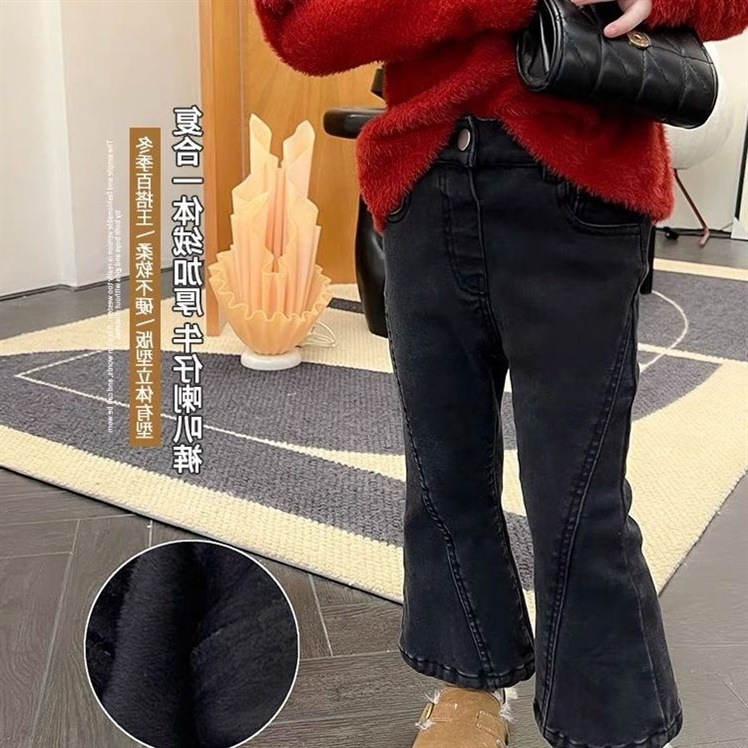 Pantaloni din denim pentru copii, stil coreean, 80% bumbac, pantaloni lungi pentru 1–3 ani