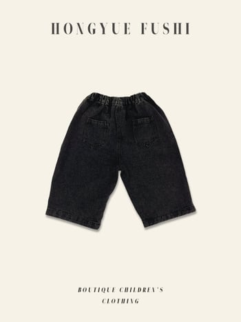 Dječje hlače u korejskom stilu, 100% pamuk, visoki struk, široki kroj, jednobojne, meko pranje u enzimu, za dob 1–3 godine, proljeće i jesen