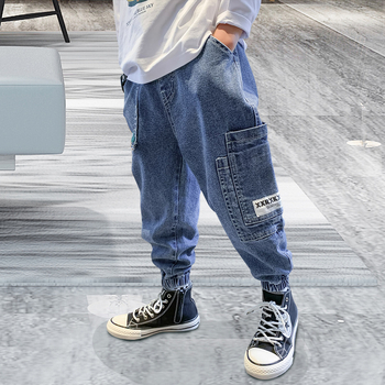 Muške dječje traperice – japanski stil, opuštene svakodnevne traperice, pamuk 85%, srednji struk, hlače