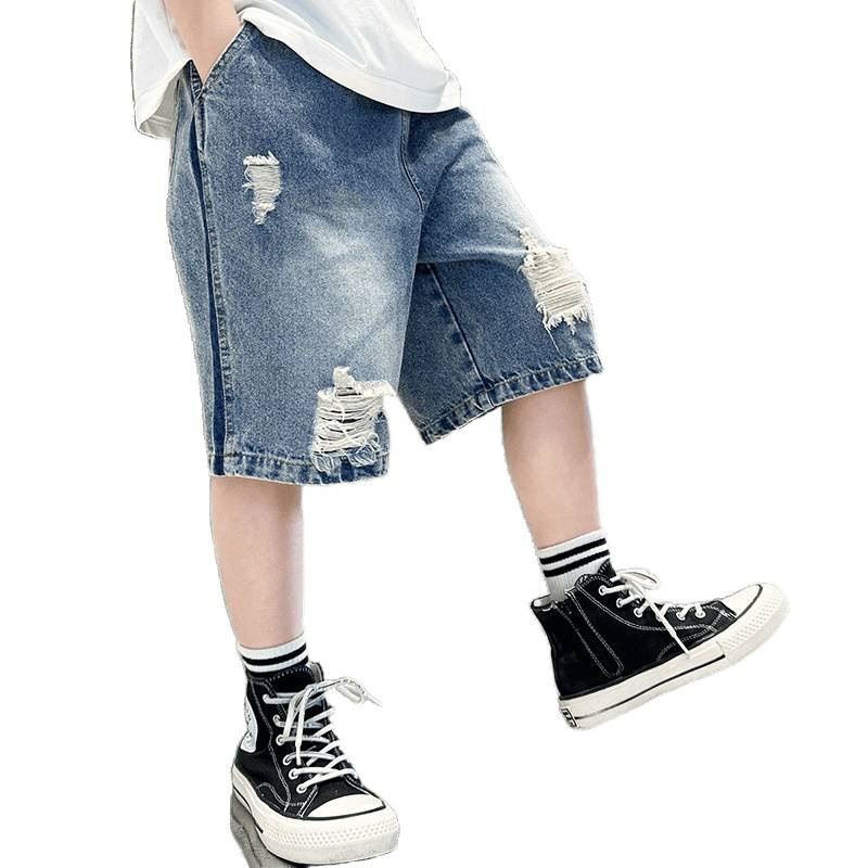 Pamukasti šorcevi za dječake, do koljena, srednji pojas, ljetni stil