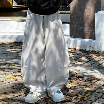 Dječje traperice za dječake, 100% pamuk, uzorak s slovima, srednji pojas, široke ravne nogavice