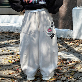 Dječje traperice za dječake, 100% pamuk, uzorak s slovima, srednji pojas, široke ravne nogavice