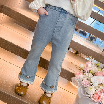 Dječje traperice s zvonastim krojem, 80% pamuk, mekana obrada, jesen 2025