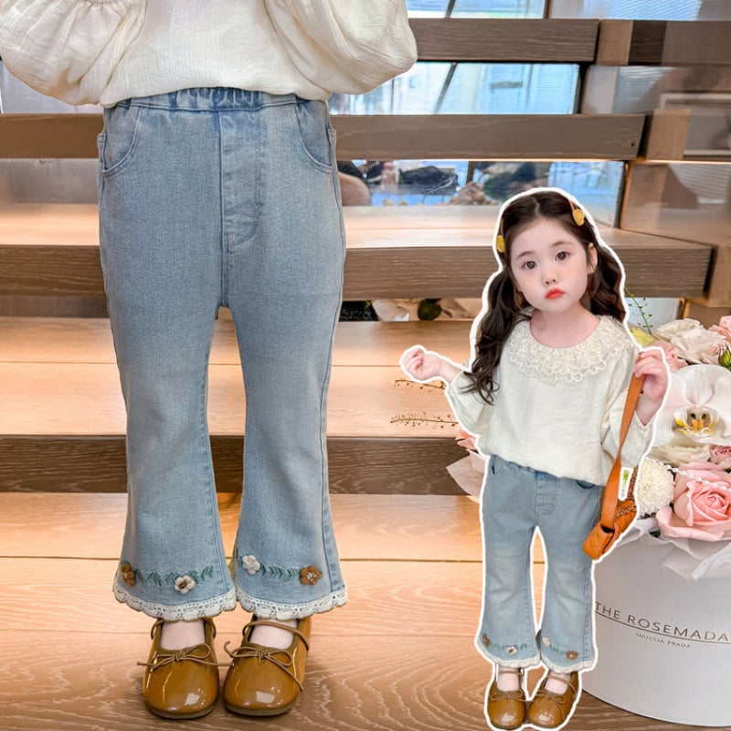 Dječje traperice s zvonastim krojem, 80% pamuk, mekana obrada, jesen 2025