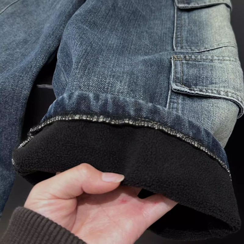 Dječje traperice, korejskog stila, unisex, srednji pojas s elastikom, debeli pamuk
