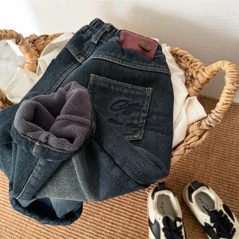 Dječje traperice s flis podstavom, zimske, korejskog stila, unisex, za djecu 3–8 godina