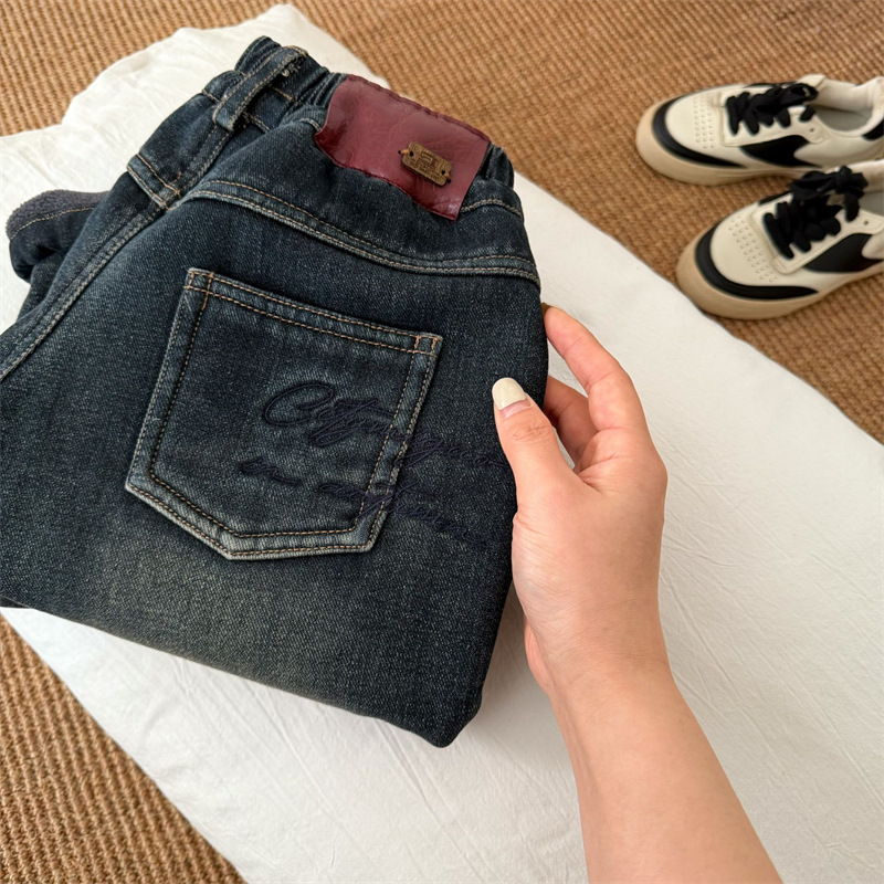 Dječje traperice s flis podstavom, zimske, korejskog stila, unisex, za djecu 3–8 godina