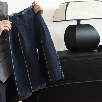 Dječje traperice u korejskom stilu, osnovni kroj, denim, srednji pojas s elastičnim pojasom, za dobnu skupinu 3–8 godina