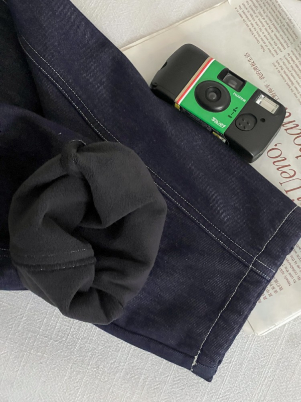 Dječje traperice patchwork s anti-fade, vidljivi šavovi, flis podstava, korejski stil, unisex, zima, 78% pamuk 22% poliester