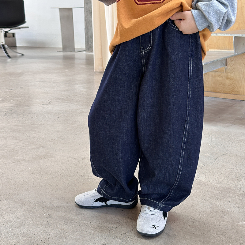 Dječje traperice patchwork s anti-fade, vidljivi šavovi, flis podstava, korejski stil, unisex, zima, 78% pamuk 22% poliester
