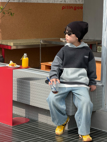 Aimobeibei Dječje traperice — zimske unisex traperice s retro patchworkom, vunena podstava za toplinu, debeli materijal, duge hlače s zakrivljenim krojem