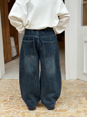 Dječje traper hlače s flis podstavom, retro stil, unisex, srednji struk, elastična traka u struku, mekanobrađen materijal