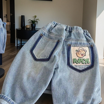 Traperice za dječake u korejskom stilu – proljetne, udobne jeans hlače s ravnim krojem