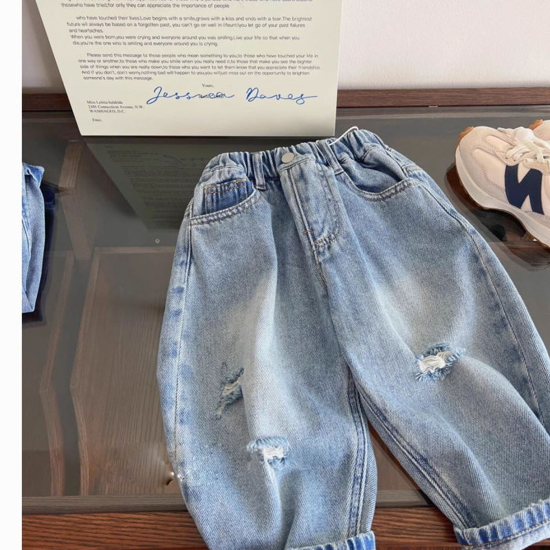 Traperice za dječake u korejskom stilu – proljetne, udobne jeans hlače s ravnim krojem