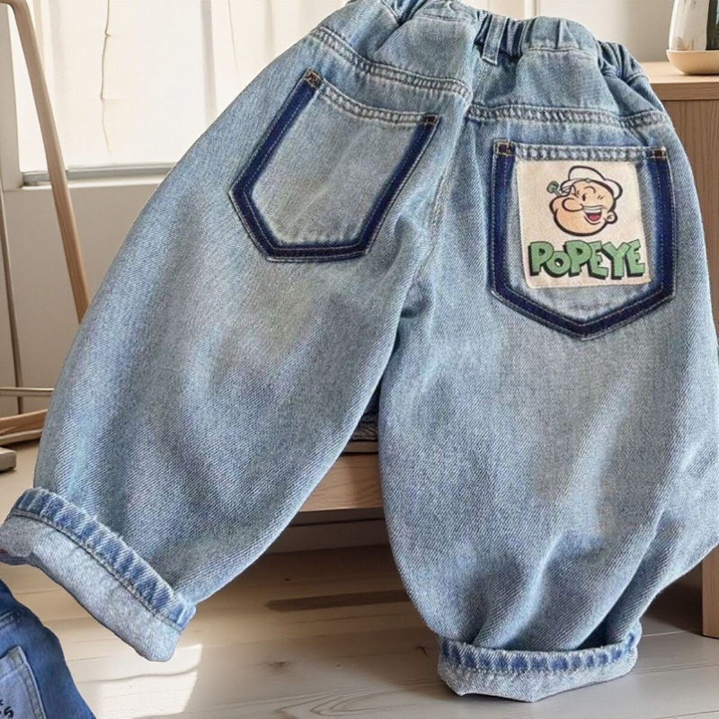 Traperice za dječake u korejskom stilu – proljetne, udobne jeans hlače s ravnim krojem