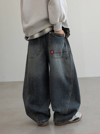 Fiúknak készült fleece‑bélelt farmernadrág, téli 2025 modell, középső derék, 65% pamut / 30% újrahasznosított pamut / 5% poliészter, puha kezelésű szövet