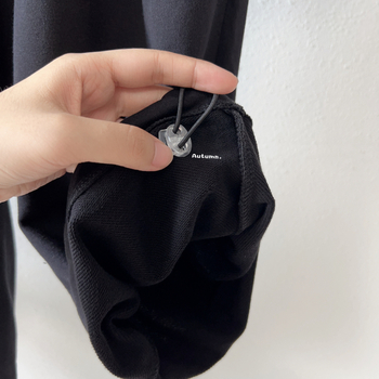 Gyerekeknek szóló nadrág koreai stílusú hímzett betűkkel és csipkével, 98% pamut, középmagas derekú, elasztikus gumival, 8 évesnél idősebbeknek, tavasz–ősz