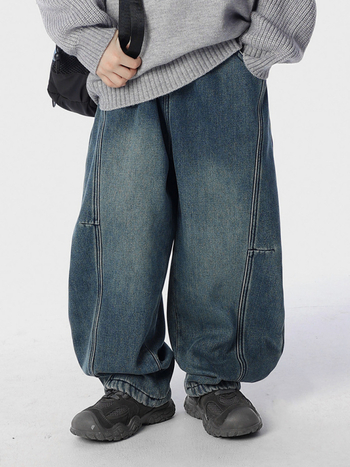 Fiúknak szóló farmernadrág, téli 2025, Casual stílus, puha twill denim, 65% pamut, középmagas derekú elasztikus övvel