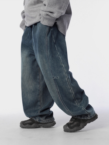 Fiúknak szóló farmernadrág, téli 2025, Casual stílus, puha twill denim, 65% pamut, középmagas derekú elasztikus övvel