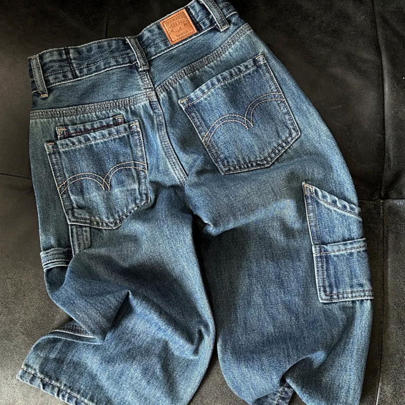 Dječje traperice, korejskog stila, osnovni kroj, poliester denim, mekana obrada, niski struk, elastični pojas, jednobojne