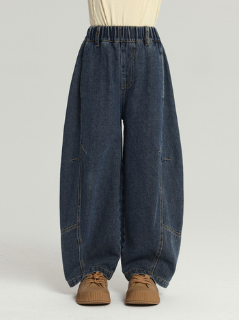 Koreai stílusú gyerek farmernadrág lányoknak, pamut, középmagas derék, ősz.