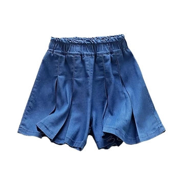 Dječja denim culotte suknja, princes stil, Lyocell tkanina, podstava pamuka, za dob 3–8 godina