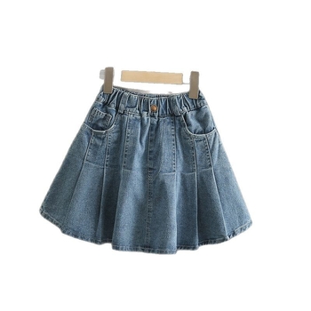 Dječja djevojčica s visokim strukom plisirana suknja od pamuka 51–70%, mekana obrada, za uzrast 8+