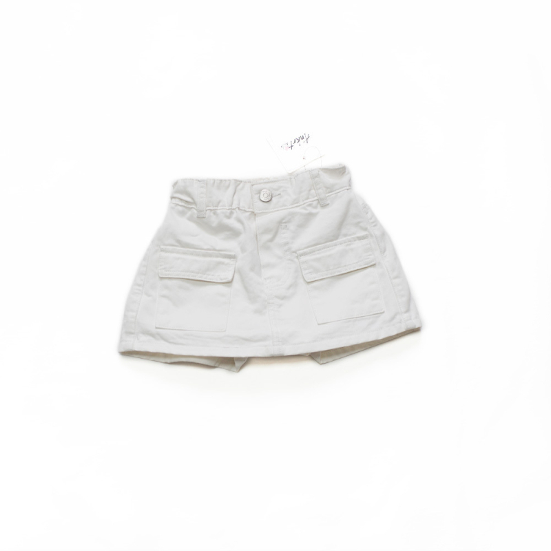 Lányoknak szóló pamut denim szoknya beépített rövidnadrággal, 100% pamut, lágyított felület, 3–8 éveseknek