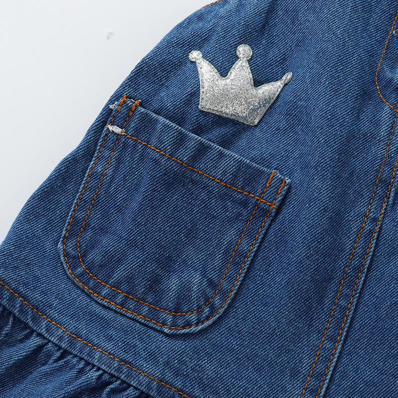 Dječja denim suknja s naramenicama u A-liniji za djevojčice - 60% pamuk - za dob 1–3 godina