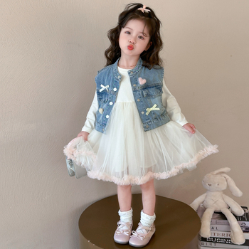 Set haljina za djevojčice u stilu princeze, duge rukave, mrežasti materijal mesh, pamuk 95%, podstava najlon 90%