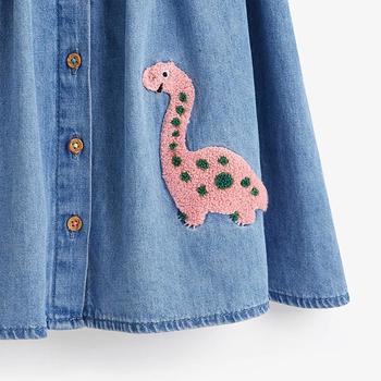 Dječja haljina kratkih rukava od pamuka, s vezom jednoroga, A-linija, za djecu 3-8 godina