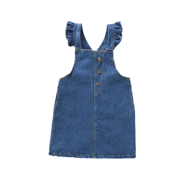 Djevojačka denim suknja s trakama, korejskog stila, 75% pamuka, za djevojčice 3–8 godina, proljeće i jesen