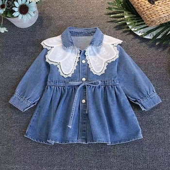 Nova djevojčica denim haljina u korejskom stilu, za dob od 3 do 8 godina, 2024