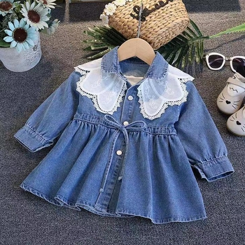 Nova djevojčica denim haljina u korejskom stilu, za dob od 3 do 8 godina, 2024