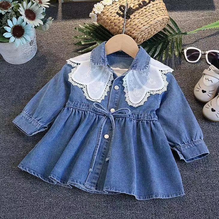 Nova djevojčica denim haljina u korejskom stilu, za dob od 3 do 8 godina, 2024